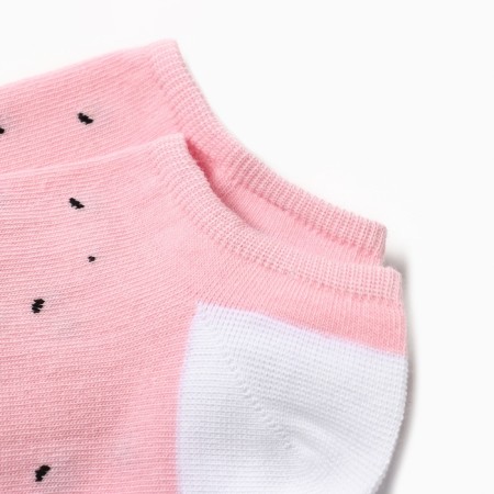 Women's socks shortened "owl", white/pink color, rr 23-25-1