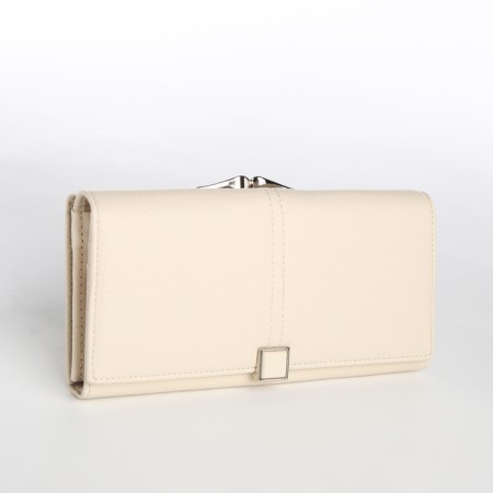 Women's wallet on a magnet, milk color