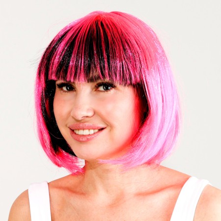 Carnival wig "cutie", black-pink color-1
