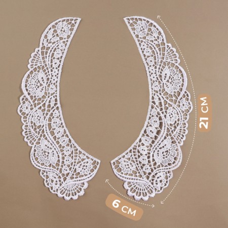 Collar sewing, guipyur, 21 × 6 cm, white color-2