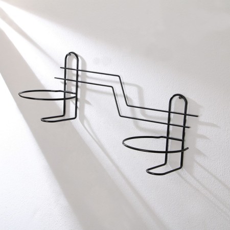 Suspension for Kashpo, wall, 2 pots, d = 16 cm, black, "wave - 2"