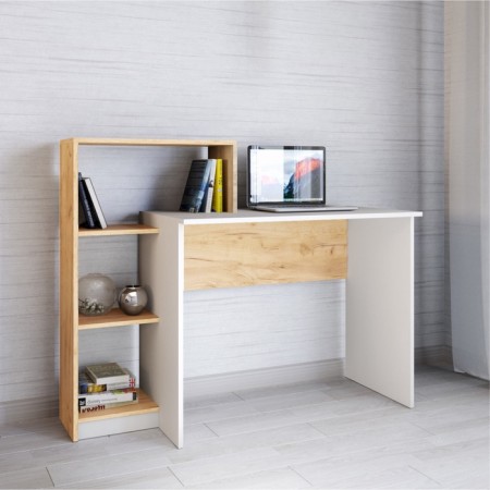 Computer table quartet-2, 1250 x 500 x 1020, white/oak craft gold-1