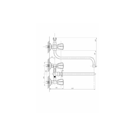 FAUZT FZS-428-17 bathtub mixer, two-wound, pour 340 mm, watering can, chrome-2