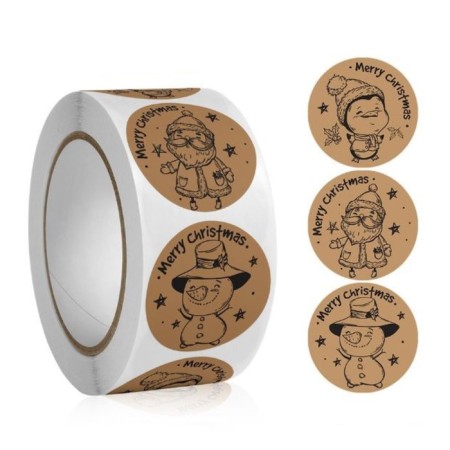 Stick Paper "Crafts. Christmas characters" d = 2.5 cm 500 pcs in a roll 3x6.5x6.5 cm