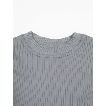 TOP for a girl with long sleeves on Generation ties, height 140 cm, color gray-3