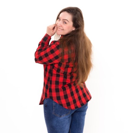 Women's shirt, red-black cage, size 58-4