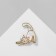 Brooch "cat", white-pink color in gold