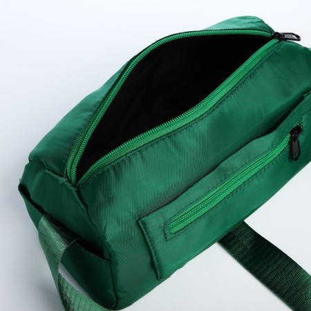 Youth bag with zipper, green color-6