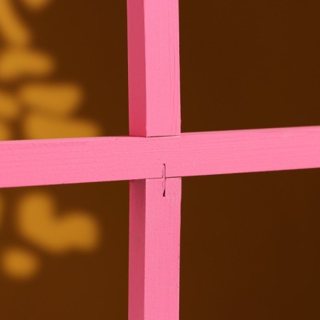 Wooden Kashpo 25 × 18 × 30 cm "Bouquet under the window", with a handle, white pink-3
