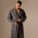 Wafel dressing gown Male SL Home: Chess "Grig Sandre", size M, 100% cotton, 340 g/m2