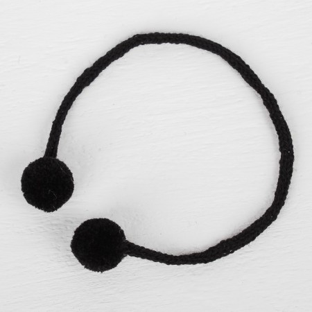Decorative element on the rope 2 balls, d = 1.5 cm, set 6 pcs., Black color-1
