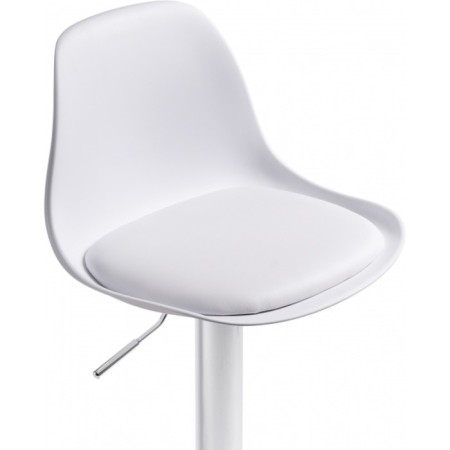 Soft Metal/Plastic/Ecokozha, Chrome/White 38x38x86 cm stool-4