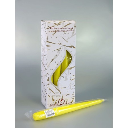 Antique candle, 2.3x 24.5 cm, 5 hours, 55 g, yellow-1