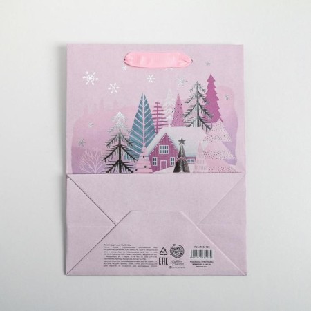 Package Craft vertical “House on the edge”, MS 18 x 23 x 10 cm, New Year-4