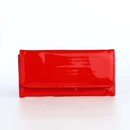 Women's wallet on magnet, red color-1