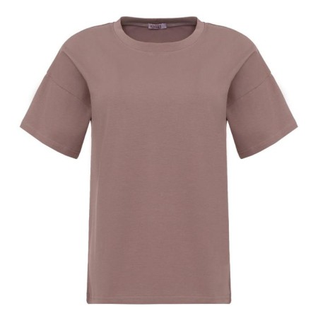 T-shirt female plain Minaku Regular Fit: brown color, river 48-5