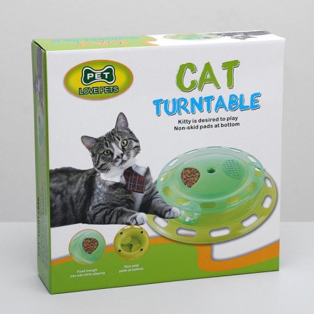 Game complex for cats with feed compartments and ball (cardboard box), mix-7