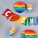 A set of paper dishes is a one -time rainbow ”: 6 plates, 1 garland, 6 glasses