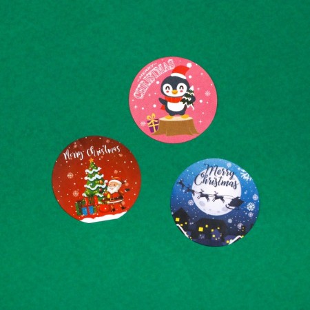 Stickers in the roll "Funny New Year", 500 pcs, 2.5 x 2.5 cm-4
