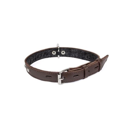 Leather collar with a lining decorated "Zononic", Osh 25-52 x 2.5 cm, mix of flowers-1