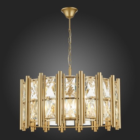 Suspended chandelier ST LUCE. SL1623.203.08. Corsia. 8x40 watts, E14, 65x65x32 cm, Shampan-2