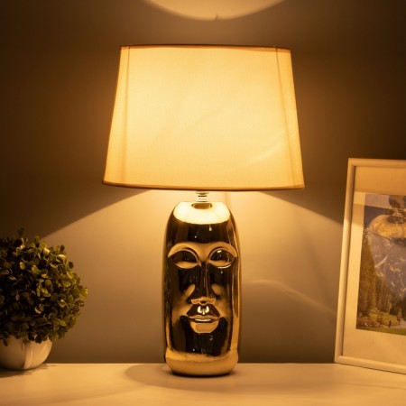Table lamp with lampshade Risalux "Ricardo", E27, 40 W, Figure base, 30 × 30 × 48 cm-3