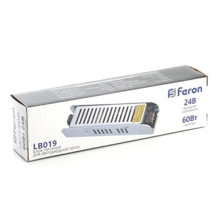 Electronic transformer for 24 W LED tape, Feron, LB019, 2.5A, 60 W-1