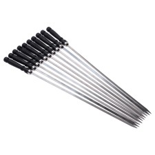 Set of skewers 10 pcs, pen - plastic, 40 cm, width - 6 mm, thickness - 1.6 mm, black