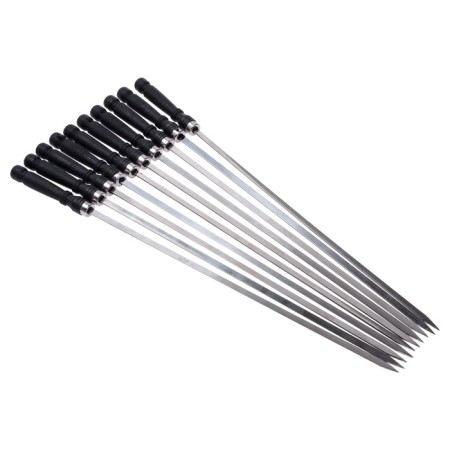 Set of skewers 10 pcs, pen - plastic, 40 cm, width - 6 mm, thickness - 1.6 mm, black