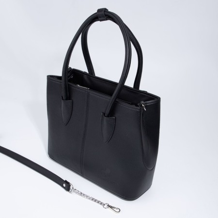 Women's bag El Masta with a zipper, external pocket, black color-6