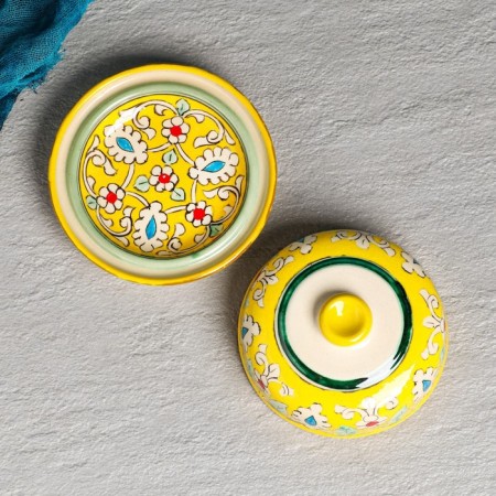 Maslenka Rishtan ceramics "Patterns", 13 cm, yellow 9093595-1