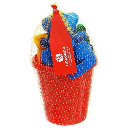 Set for playing in sand No. 1: Blide, 4 molds for sand, rakes, spatula, mix-9