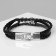 Bracelet male "fortress" Scorpio, black color with silver, 21.5 cm