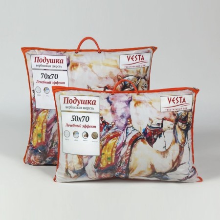 Pillow pillow 50x70 cm, camel wool, tick fabric, p/e 100% 100%-1