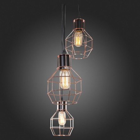 Suspended EVOLUCE lamp. SL192.303.08. RETE. 8x60 watts, e27, 16 cm, black color-5
