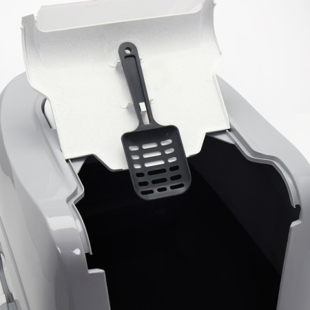 Domik toilet for cats closed with a door 57*43*38 cm, gray-5