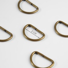 Semi -ring for bags, d = 20 mm, thickness - 2 mm, antique color