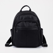 Women's backpack made of artificial leather with lightning, black color