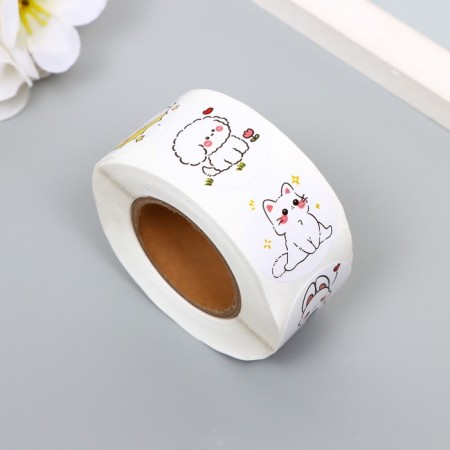 Stick Paper "Cute" d = 2.5 cm 500 pcs in a rolon 3x6x6 cm-1