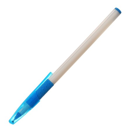 A set of ballpoint pens 12 pieces, 0.7mm, white housing with a rubber holder, blue ink, mix-1