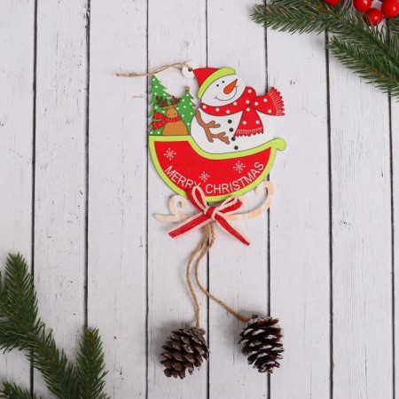 Christmas tree decoration "Sani with cones" Snowman 10x23 cm