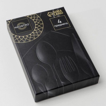 A set of cutlery of stainless steel Magistro Giant, 4 objects, silver color-3