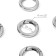 Carabin ring is flat, d = 20/28 mm, thickness - 4 mm, 5 pcs, silver color