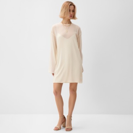 Women's dress with a lining minku: Casual Collection Color White, Rr. 44