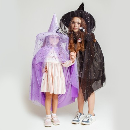 Carnival set "Stylish Witch": hat, cloak, hairpins 3 pcs.-7