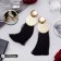 Earrings Assorted Hindi's Brushes, black color in gold, l brush 6.5 cm