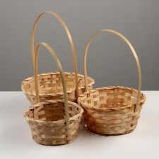Set of wicker baskets, 16x10/32, 18x10/34, 21x10/36cm, bamboo