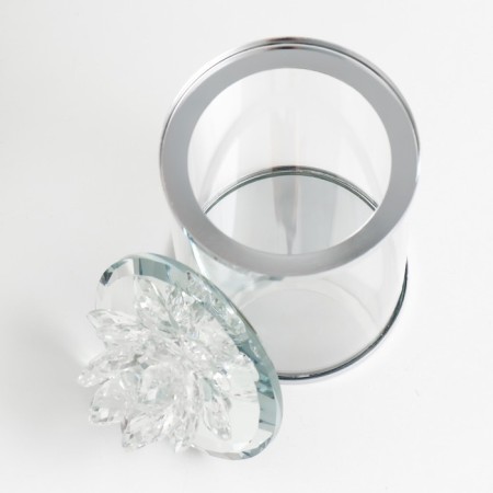 Casket glass with a metal rim "Lotus" 10x10x17.5 cm-2