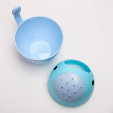 Plastic bucket for bathing and shampooing, children's bath bucket "Kit", 400 ml., With a leerch, blue color-3