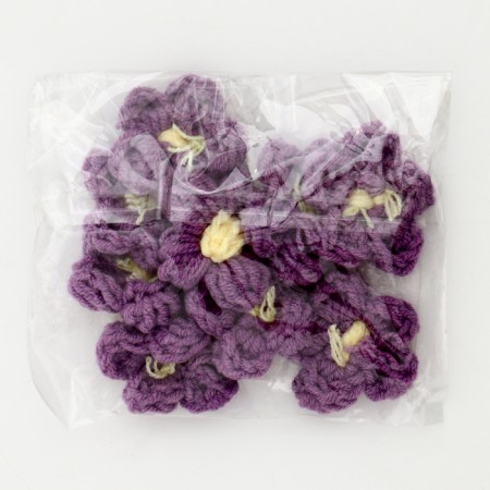 Knitted flower, set 10 pcs., Size 1 pc., 4 × 1.5 cm, purple color-4